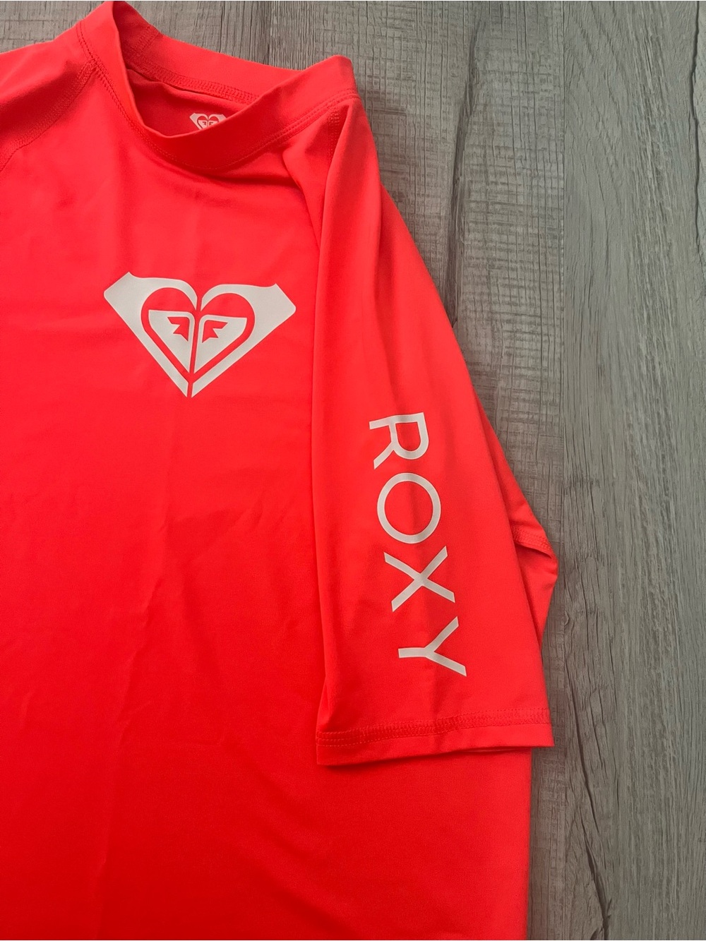 Roxy Bright Coral Short Sleeve Rash Guard Swim Top XL - Picture 2 of 4